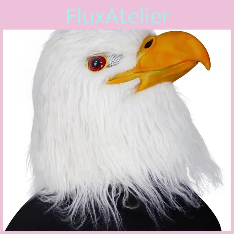 Halloween Tiermaske mit Latexmaterial Weißer Kopf Adler für Kostümdeko