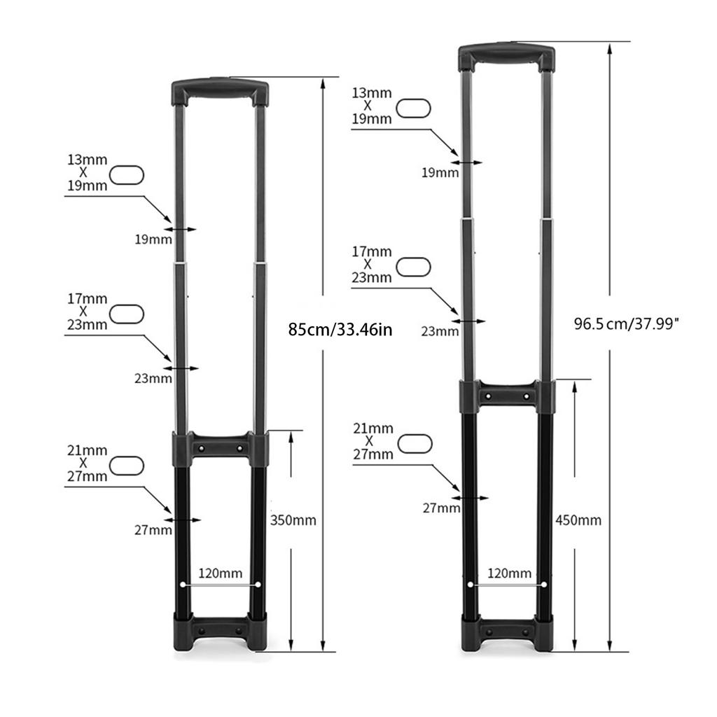 Compact DIY Suitcase Telescopic Handle Spare Parts Quality Stretchable Metal Pull Rod Replacement Easy To Install