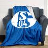 FC Schalke 04 Club Logo Flannel Throw Blanket, Soft Warm Sofa Bed Cover, Soccer Fan Home Decor Gift for Living Room Bedroom