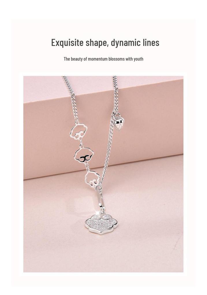 S925 Sterling Silver Ruyi Cloud Peace Lock Bracelet - Elegant Gift for Her, Perfect for Valentine's Day & Seven Stars Festival