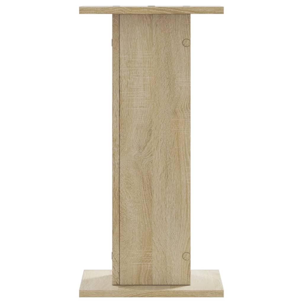 Speaker Stands (2 Pcs) Sonoma Oak Finish 30 X 30 X 60 Cm Particleboard