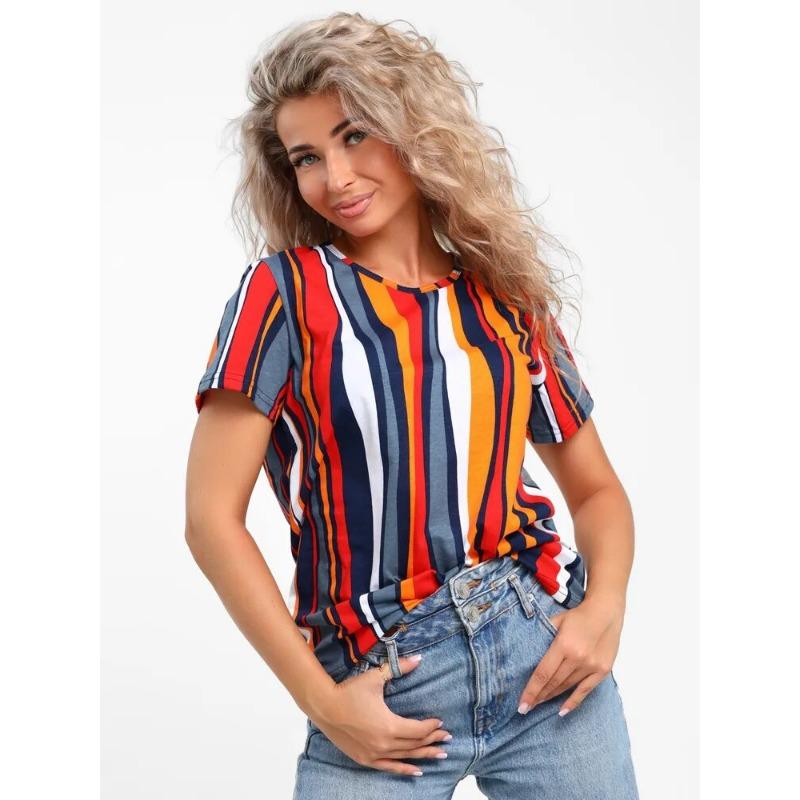 Damen T-Shirt Unregelmäßiger Geometrischer Druck Kurzärmelig Mode Lässig Oversize Kurzarm Damen Sommer T-Shirts Tops Kleidung