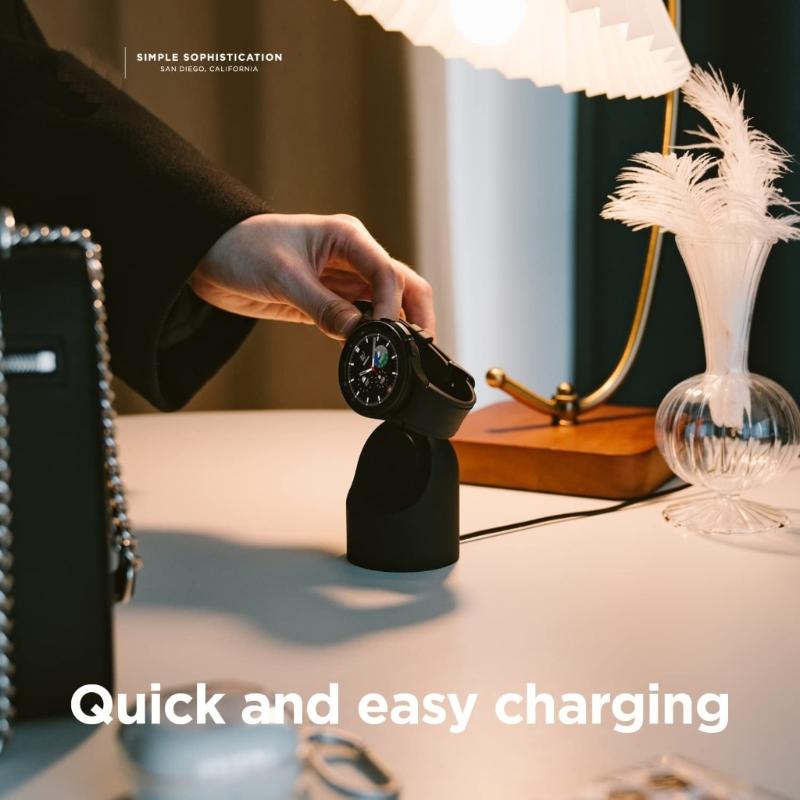 USB Charger Stand Storage Seat Portable Charging Cable Silicone Bracket Base Compatible for Watch 5 Smart Watch Holder