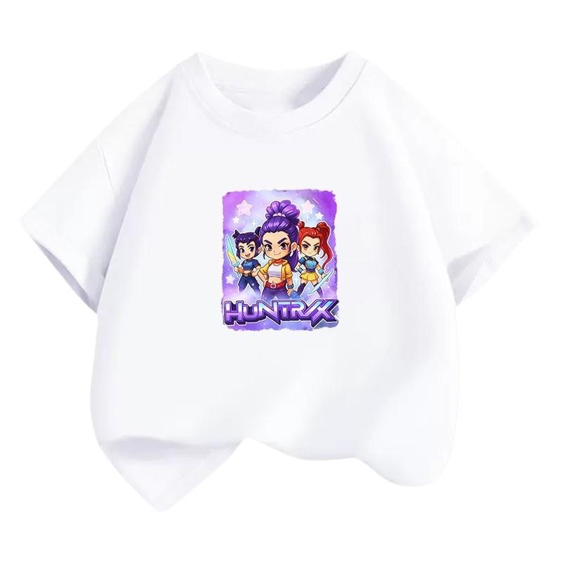 

Children Girls Casual Kpop Hunters Zoey Mira Rumi Print T-shirt Top 110cm белый