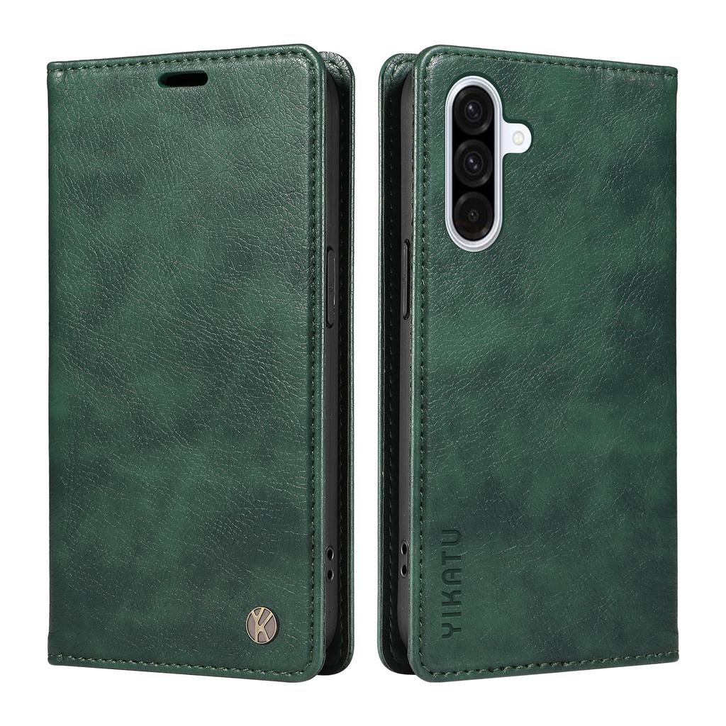 For Samsung Galaxy A36 5G Wallet Case YIKATU YK-006 Magnetic Closure Leather Phone Cover Litchi Texture