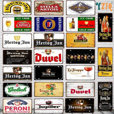 Placca Metallica Birra Belga 6x12 Pollici Duvel Jupiler Zot Piatto Per Muro Casa Ristorante Decorazione Artigianale 30X15CM DC-1636A
