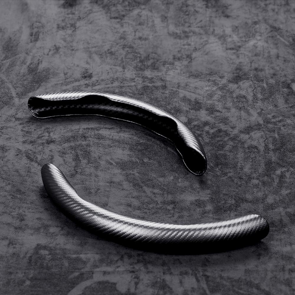 Universal 1 Pair Carbon Fiber Leather Car Steering Cover Non-Slip Fiber Leather PVC Wheel Booster Cover
