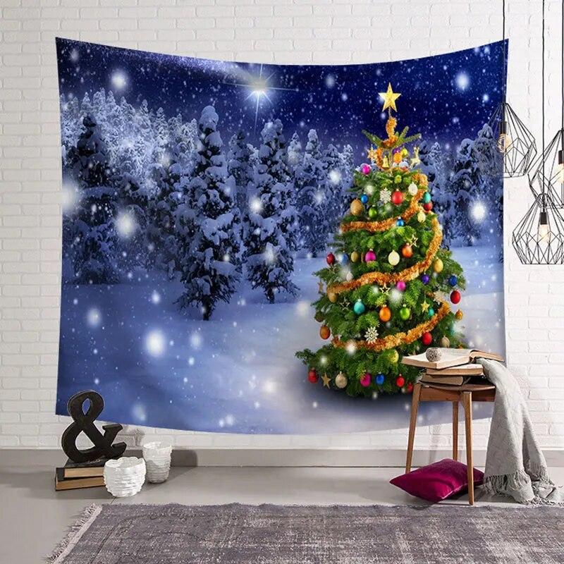 Christmas Tapestry Wall Hanging Decoration Bedroom Living Room Decoration Christmas Tree Santa Claus New Year Tapestry