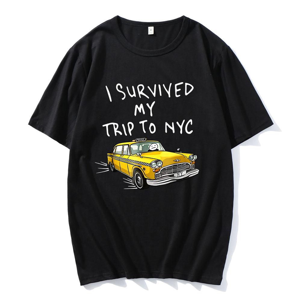I Survived My Trip To NYC Tshirt Tom Holland Tees Camisas Streetwear Funny Car Cartoon Graphic Tshirts Summer Cotton Soft Tops