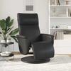 Polohovací křeslo s podnožkou Černá umělá kůže