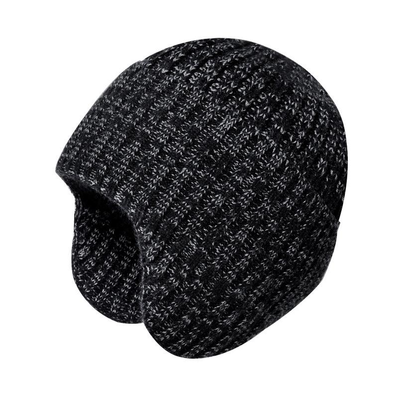 Winter outdoor warm hat men's and women's same thickened knitted wool hat cold-proof ear protector pullover hat