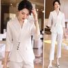 Women's Seven-Quarter Sleeve White Suit Set