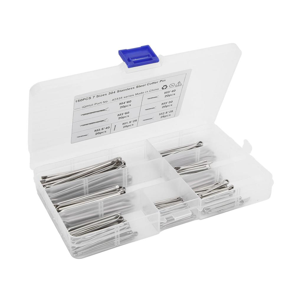150pcs Cotter Pin Clips Assortment Stainless Steel 7 Specifications Split Pins Universal Car Accessory