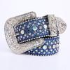 Rhinestones Studded Western Leather Belt Bling Waist Belts for Dresses Pants