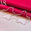 925 Sterling Silver Romantic Big Star Piercing Earrings Fashionable Wedding Jewelry