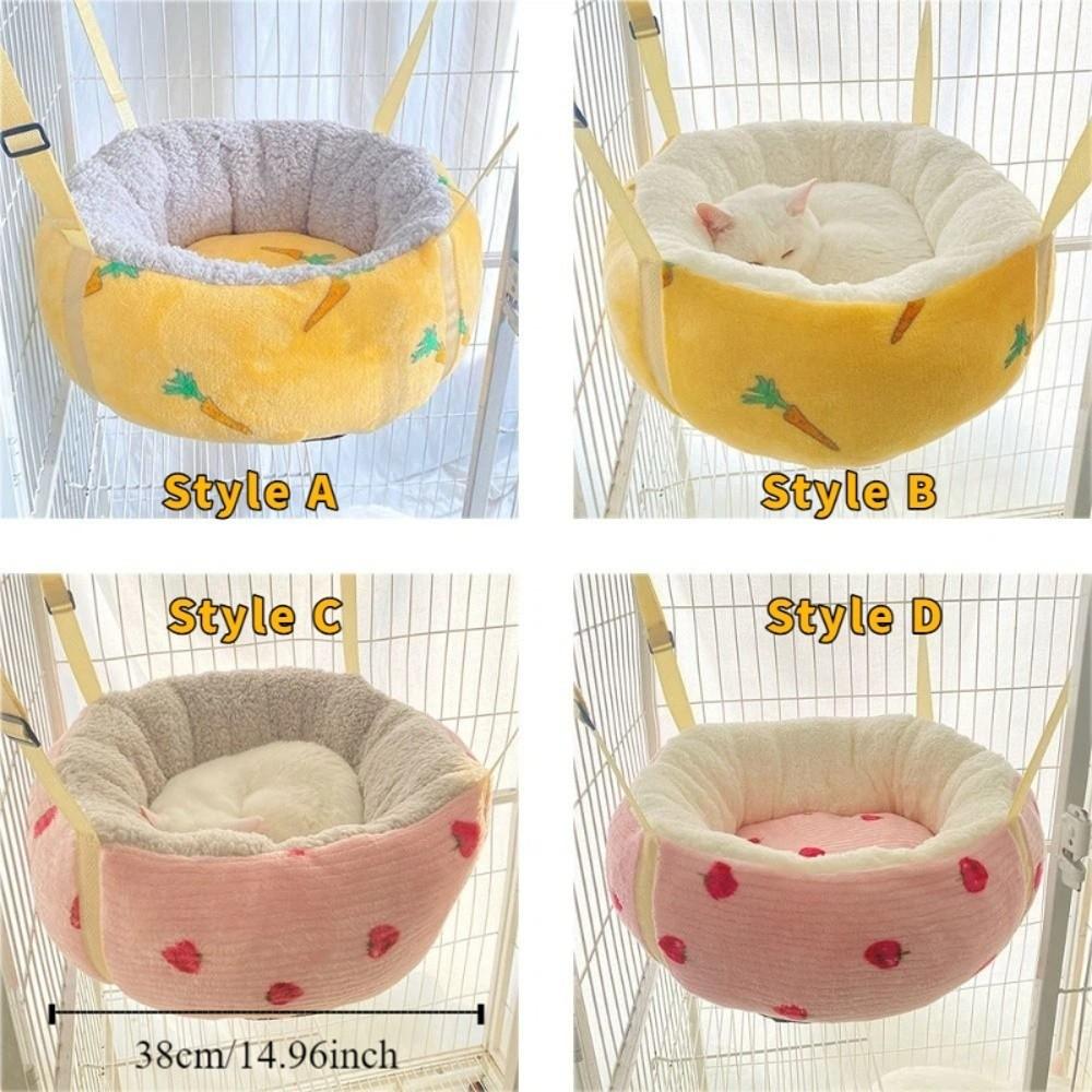Suspended Swing Cat Warm Hammock Round High Side Cat Swing Bed Cozy Bottom Waterproof Cat Hanging Basket for Pet Cage