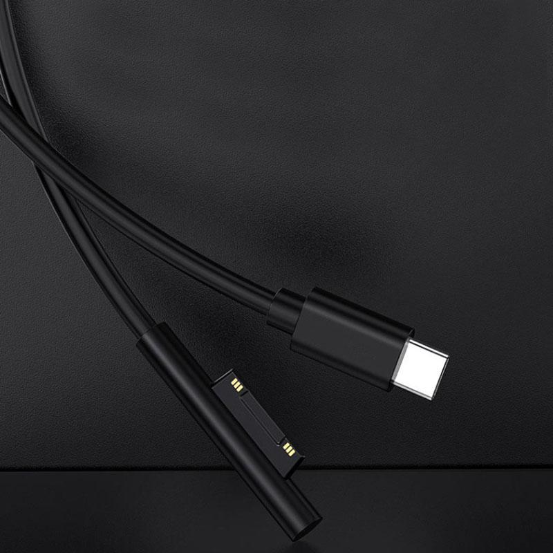 Charging Cable 15V 3A for Microsoft Surface Pro 7 6 5 4 3 Go Tablet to Type USB C Convert Wire for Book 2 Laptop PD Power Cord
