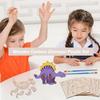 1 Sada Dřevěná Puzzle Hračka Dinosauři s 5 Fixami na Vybarvování 30 Pigmenty 6 Dřevěných Dino Puzzle Sestavovací Hra Vzdělávací Hračka Dárek pro Chlapce Dívky