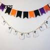 Ghost Halloween Garland 2 Pcs 7.5FT Garland, Felt Pumpkin Bat Skull with Banner Decoration Wood Beads, Party Hanging for Fireplace Doorway Indoor