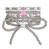 Hot Selling Girlfriend Bracelet Bohemian Pink Bow Pendant Bracelet Female Pearl Crystal Bracelet Set