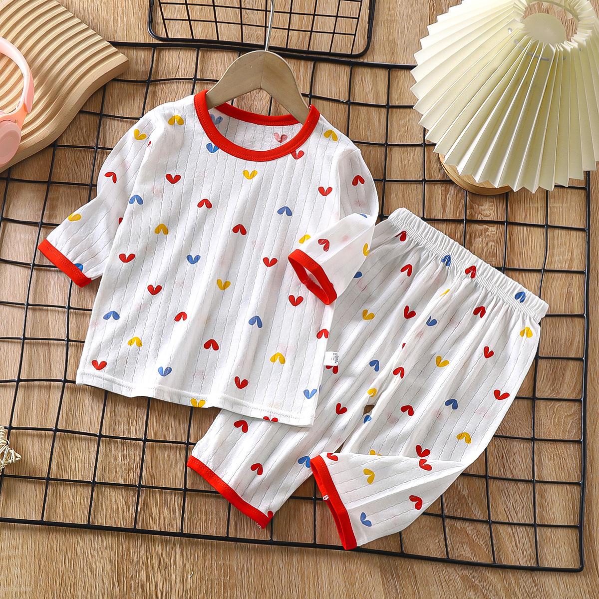 Ensembles Pyjamas Bébé Coton Pyjamas Enfant Manches Longues Vêtements de Nuit Bébé Pyjamas Enfants Dessin Animé Vêtements d'Intérieur 110cm beige
