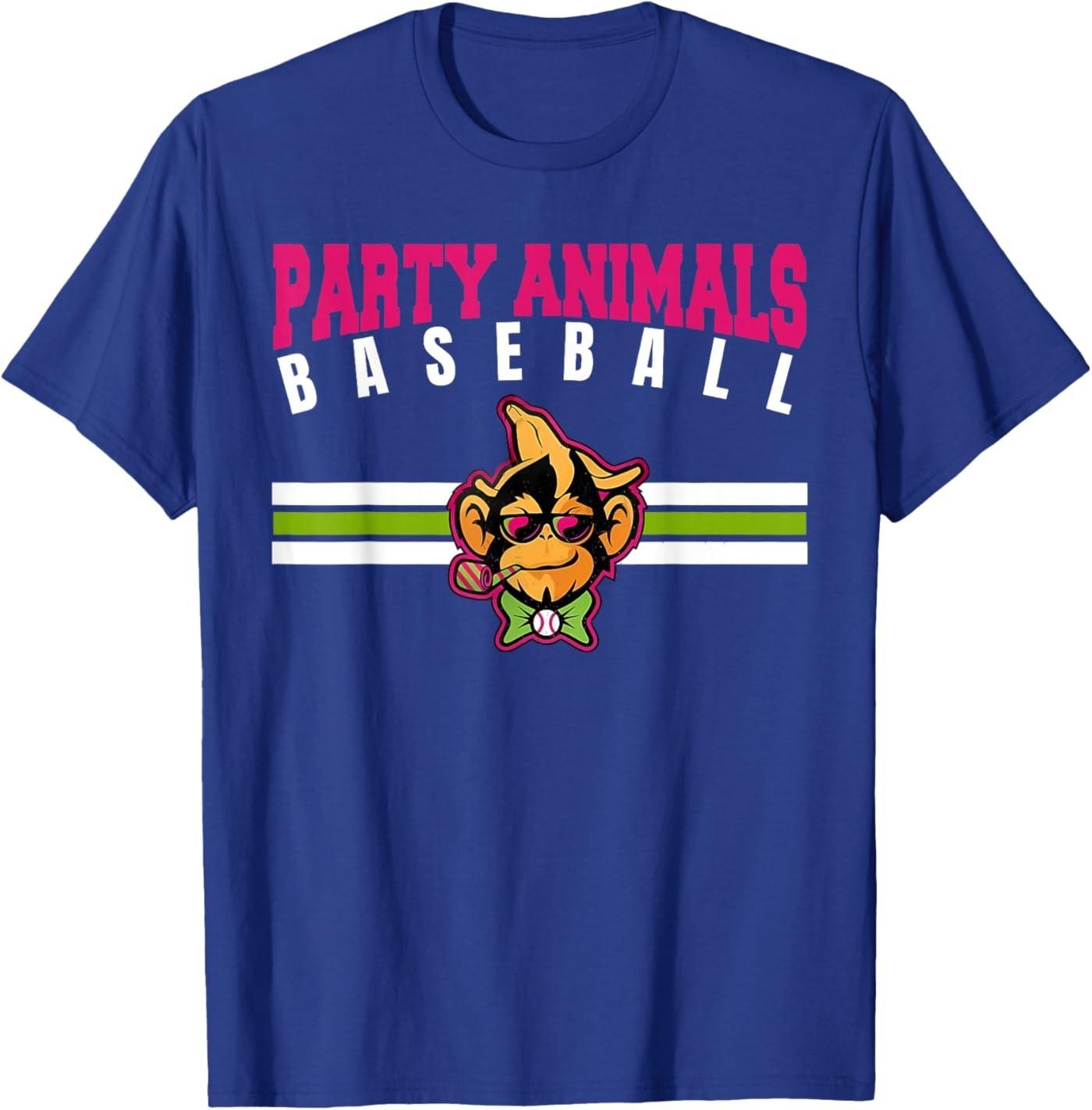 Party Animals Baseball Retro Monkey Sunglasses T-Shirt S разноцветный