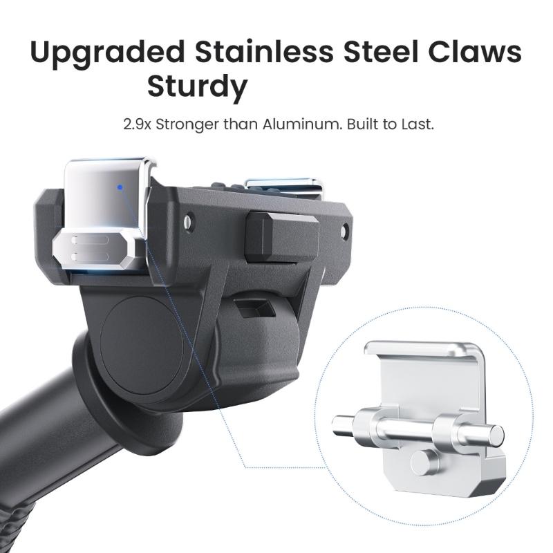 Extendable 120cm Camera Extension Stick With Fast Magnetic Mount Works With Most Action Cameras Black