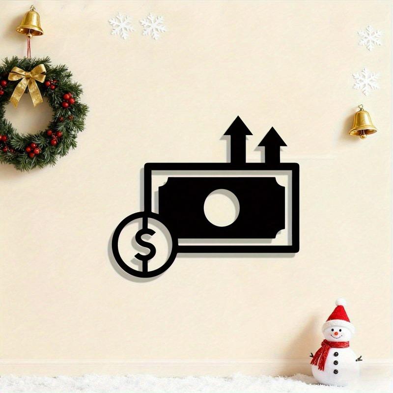 Wealth Coin Metal Wall Art Dynamic Stacking Design Rust Proof Iron Financial Theme Christmas Gift