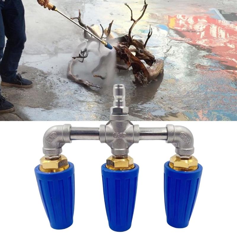 Idropulitrice Ugello Triplo Turbo Design Rotante a 360° Durabilità Ugello Turbo in Acciaio Prestazioni di Pulizia Superiori