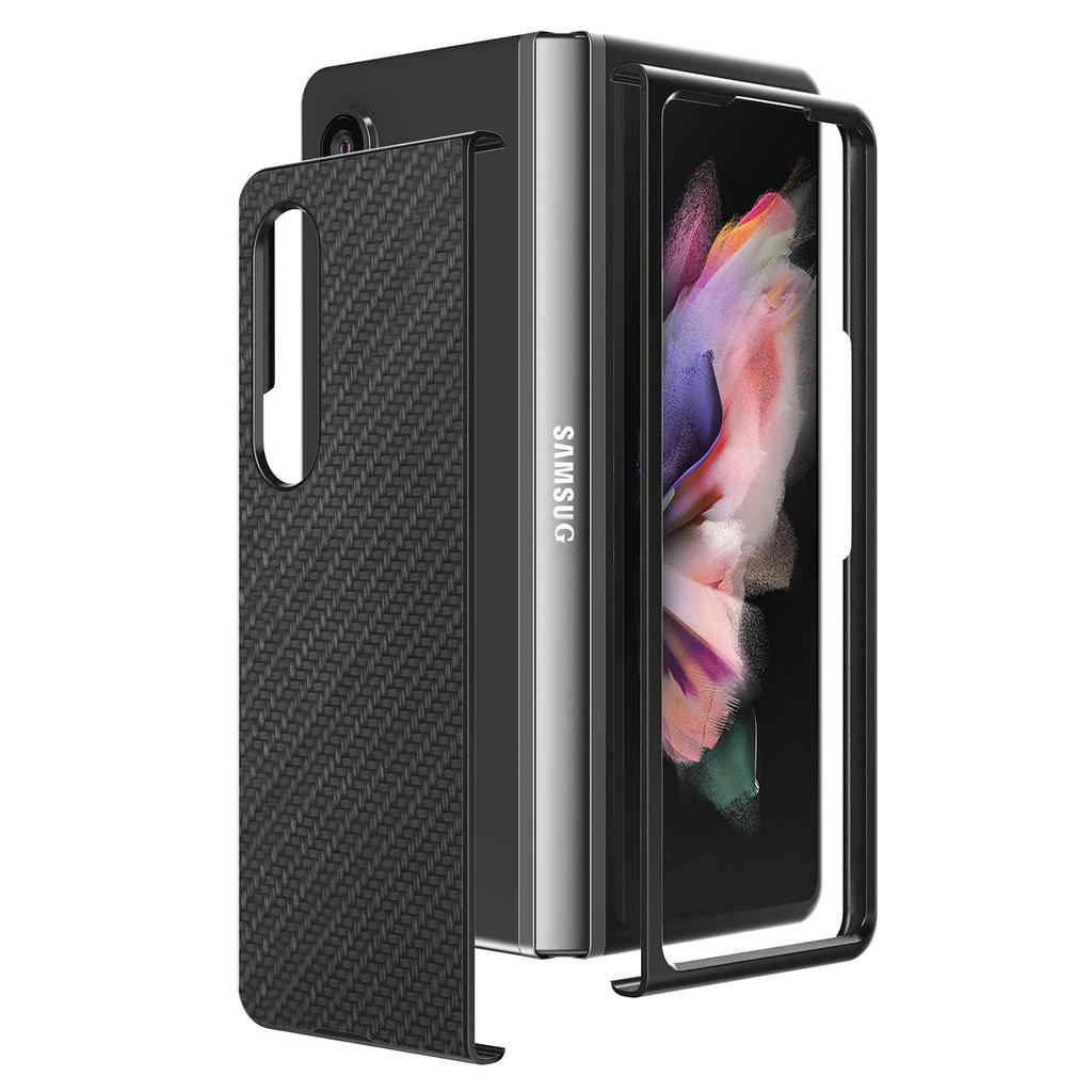 Applicable to Samsung Galaxy Z Fold1 mobile phone case folding screen W11 all-inclusive carbon fiber pattern Z fold1 protective case
