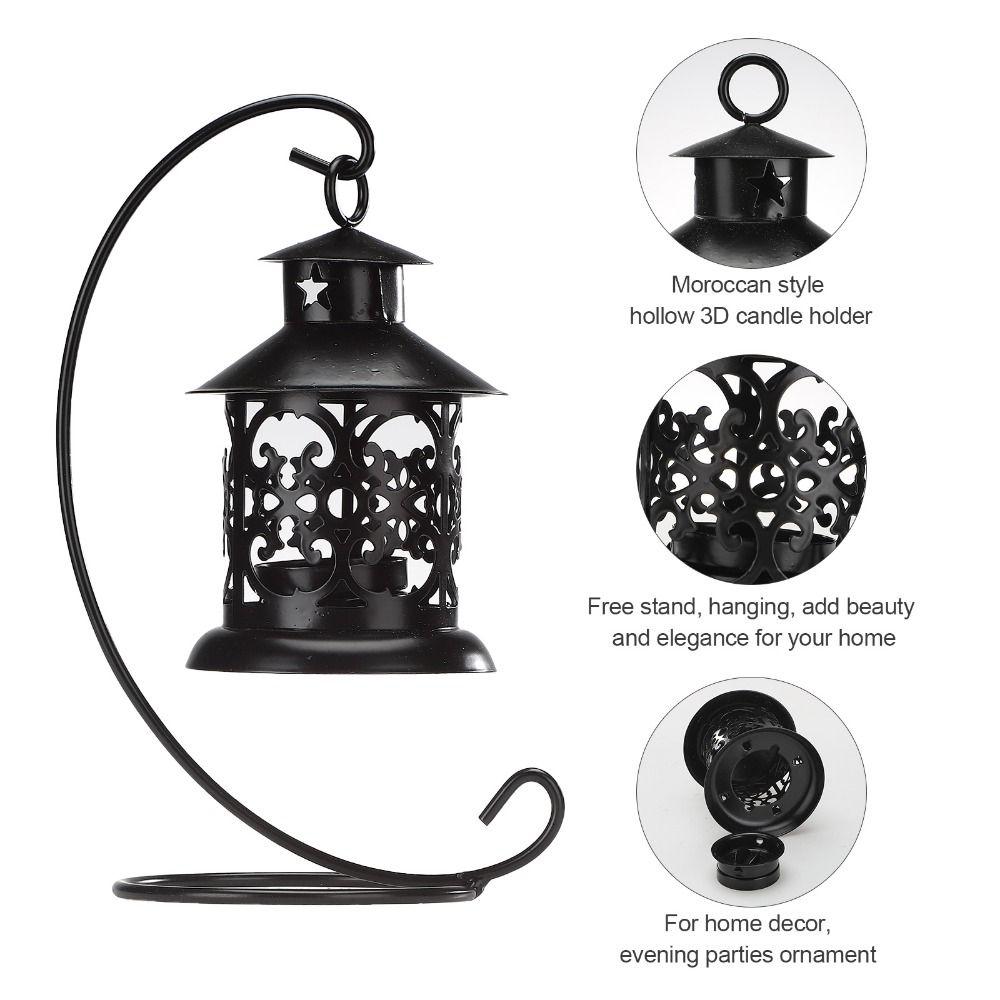 Hangable Wedding Hanging Candlestick Exquisite Star Candle Holders Hollow Candle Holders  Tabletop