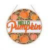 Maple Leaf Pumpkin Ornament Autumn Harvest Wooden Wreath Pendant, Front Door Hanging Ornaments with Hemp Rope, Natural Wood Seasonal Sign Pumpkins