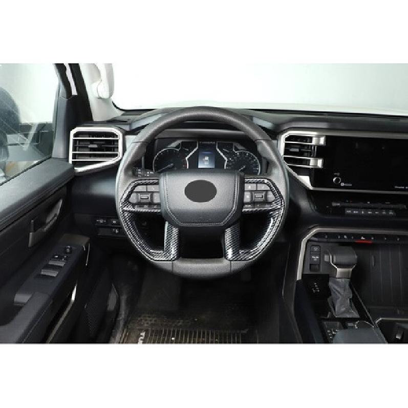 Steering Wheel Trim 2pcs ABS Carbon fiber For Toyota Tundra 2022 2023