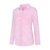 Women Shirt Lapel Long Sleeve Buttons Placket Shirt Tops with Pockets Pure Color Regular