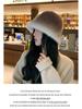 Women's Korean Gradient Rabbit Fur Hat - Trendy Autumn/Winter Warm Bucket Hat