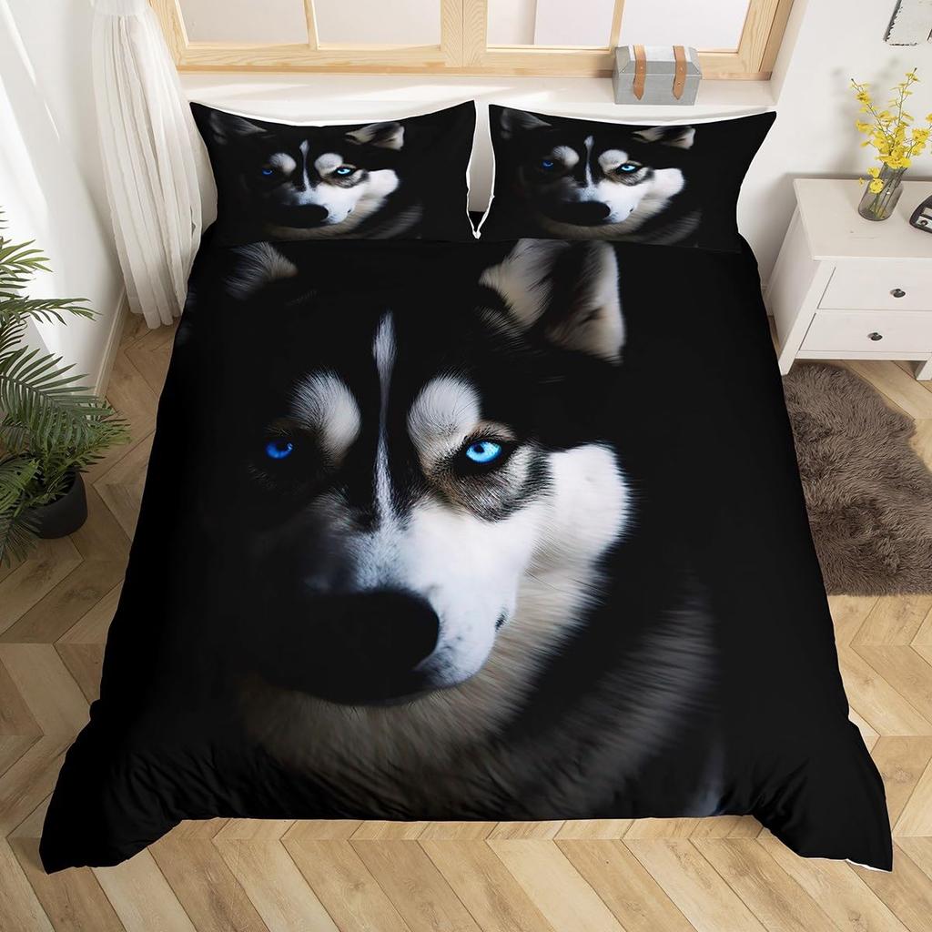 Kawaii Dog Duvet Cover Set Cute Dog Animal Bedding Set For Kids Cartoon Puppy Pug Comforter Covers 1 Quilt Cover 2 Pillowcases