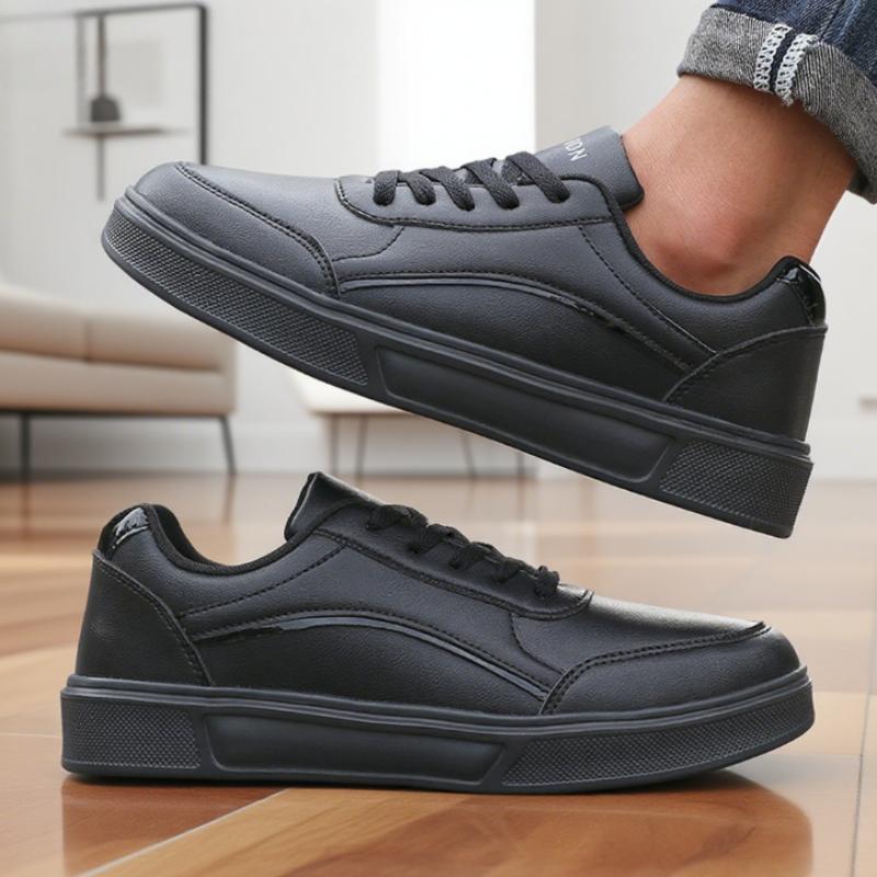 Men's Shoes Trendy Faux Leather Flat Heighten Skate Shoes Wear Resistance Non Slip Lace Up Sneakers Hot Sell Designer Shoes Men
