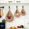 Handwoven Bird Nest Teardrop Net Bag Cotton Rope Crochet Fruit Storage Basket 