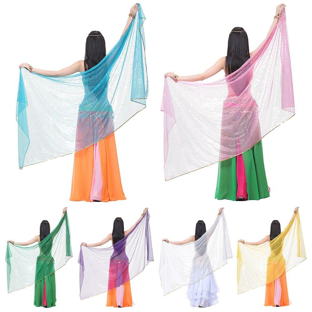Sequins Latin Belly Dance Shawls Long Performance Shawl Fashion Dance Costumes Accessories  Dance