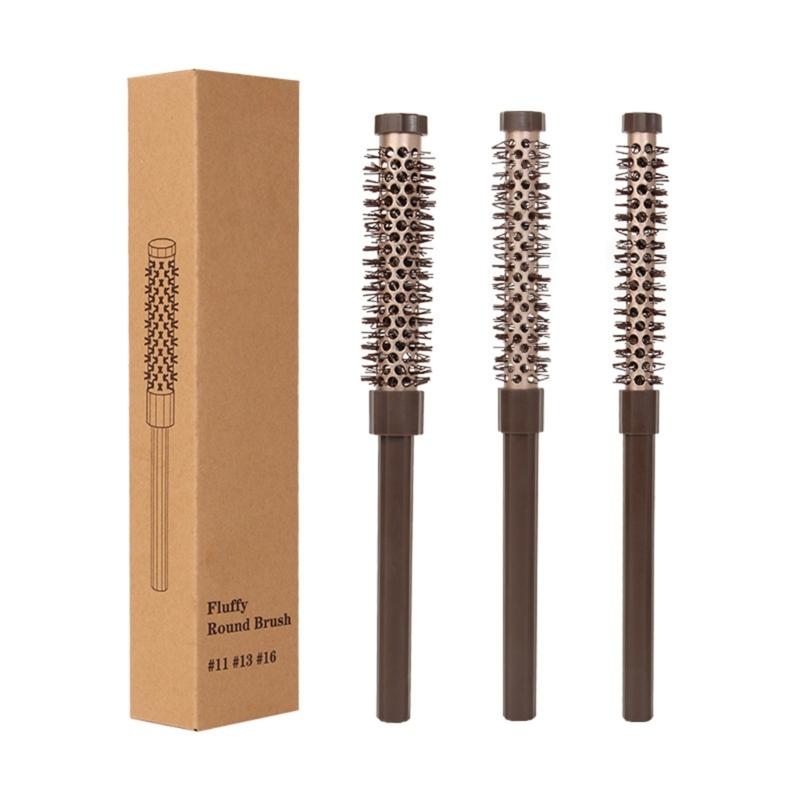 

3 Pieces Portable Round Hair Brush Set for Short Hair Styling Lightweight Hair Comb with Soft Bristles for Easy Use 1