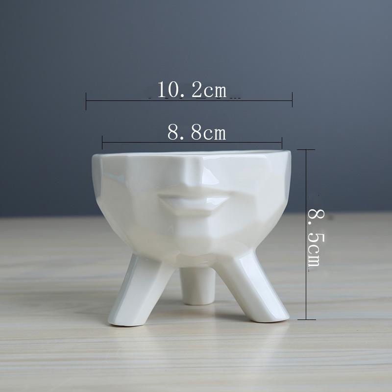 Simple And Creative White Succulent Flower Pot, Home Gardening Plant Ceramic Flower Pot Container