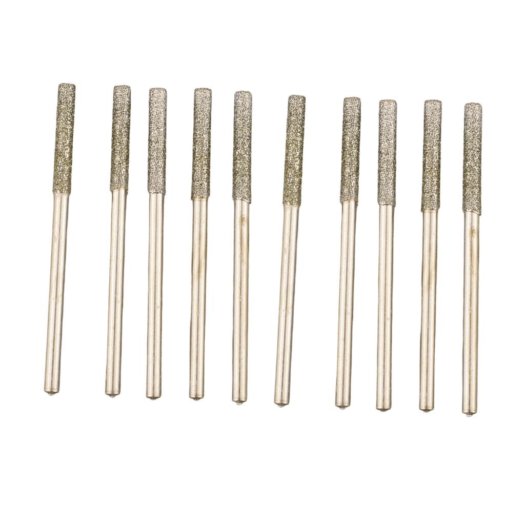 10PCS 0.8-2.5mm Diamond Drill Bits With 2.35mm Shank For Glass Jade Amber Jewelry Tile Stone Drilling