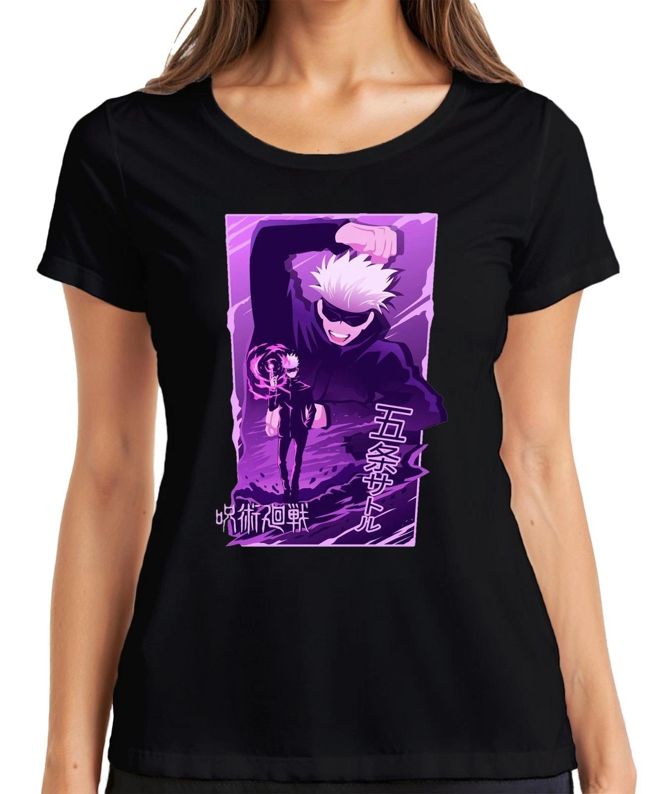 Gojo Satoru Jujutsu Kaisen weißes Haar Anime Ästhetik Geschenk Damen T-Shirt L