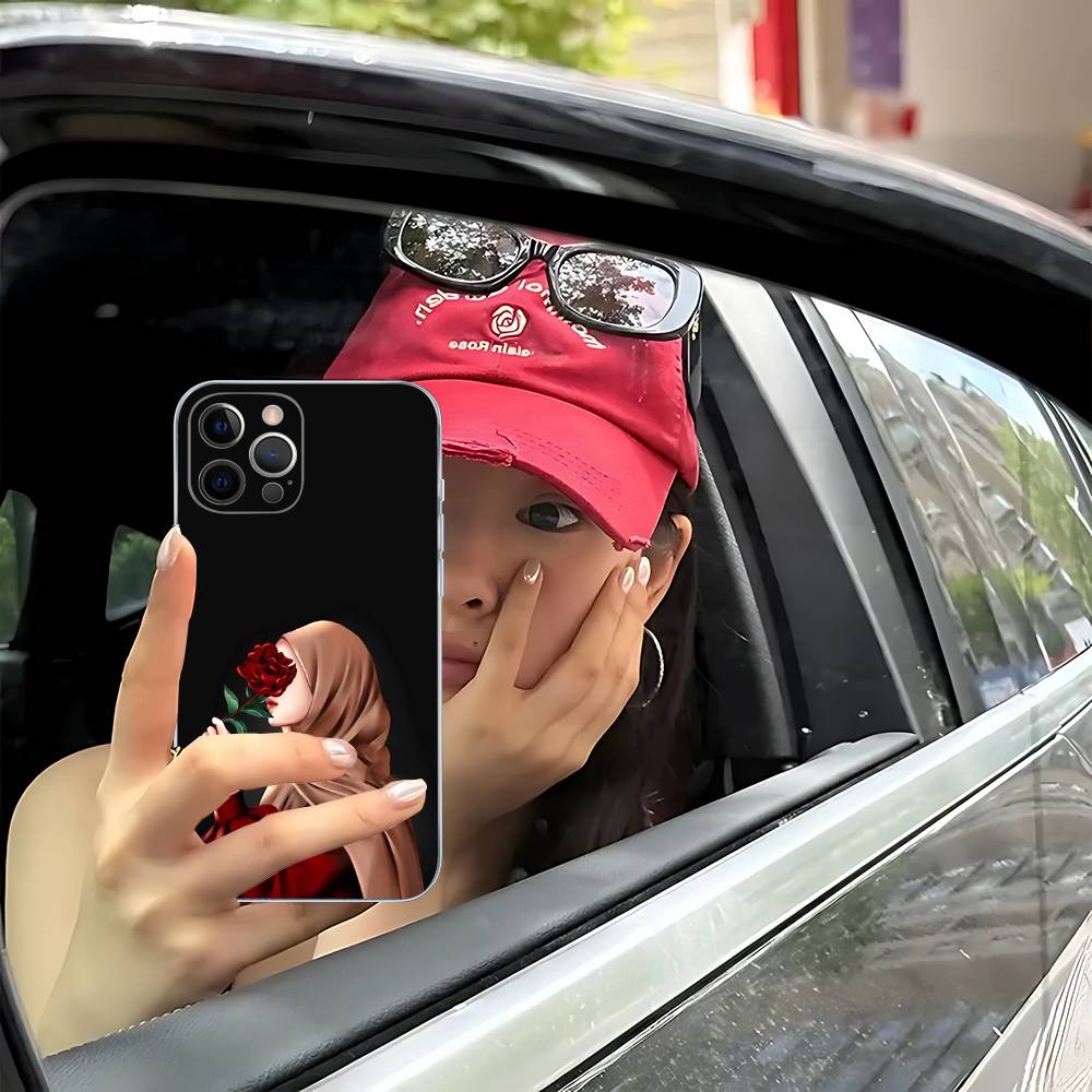 Muslim Arabic Hijab Girl For IPhone 17 16 16e 15 14 13 12 11 Pro Max Mini Plus Phone Case