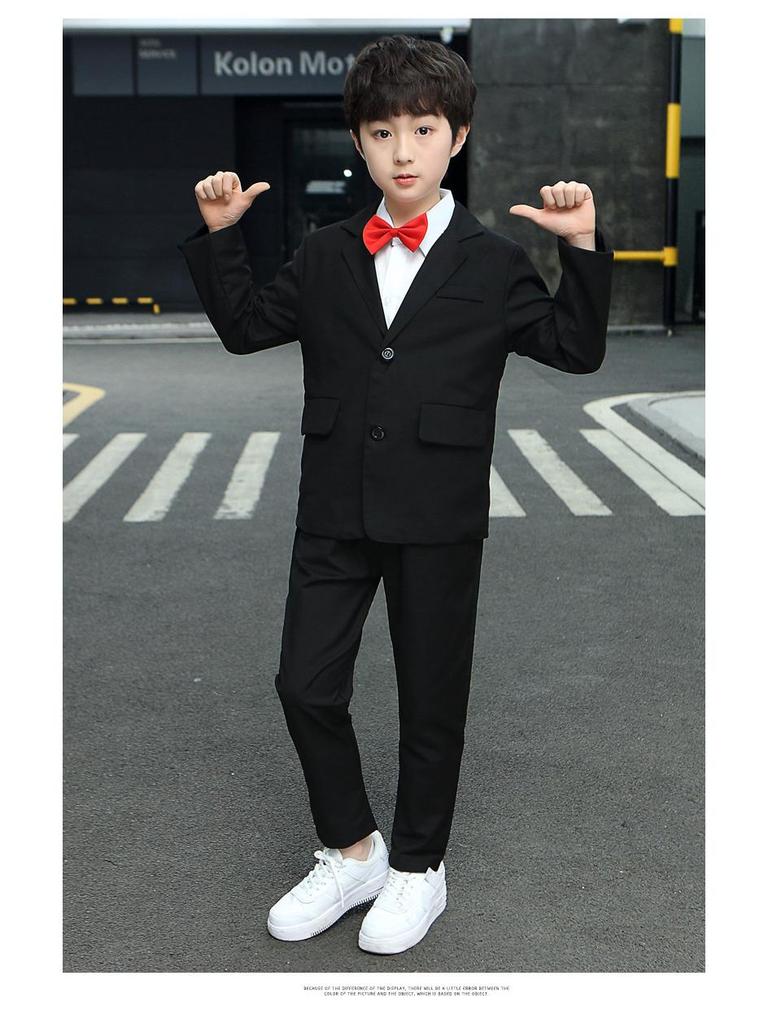 Children’s Summer Tuxedo Suit Set - Handsome Boy Pageant & Piano Performance Blazer for Big To Middle-Aged Kids