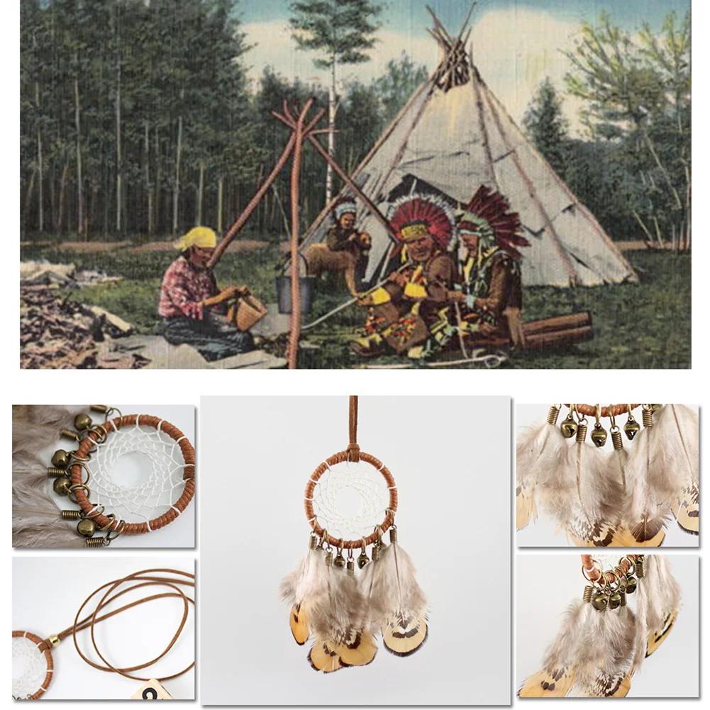 Seil Traumfänger Halsketten Anhänger Schmuck Mode Unisex Schlüsselbeinkette Retro Ethnisch als Geschenk für Partyaktivität Reise