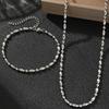 Stainless Steel Zircon Set New Style Bracelet Necklace Trendy minimalist style Fine Bead Chain Zircon Set For Women Zircon