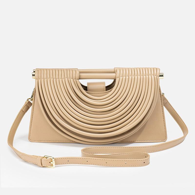 French Retro Pleated Tassel Noodle Bag Handbag Light Luxury Ins Catwalk Women s High-end Cross-body абрикосовый