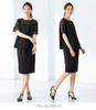 ANGELIEBE Maternity Nursing Opening Lace Switching Pullover Prenatal and Postnatal Nursing Clothes Short Sleeve Tops Black x Black 29312101 S-M