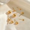 Edelstahlkugel Runde Ohrstecker Für Frauen Mädchen Punk Mode Geometrische Halbe Metallohrringe Trendiger Partyschmuck Geschenke